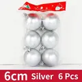 6cm Silver Matte Balls (pack Of 6)