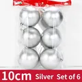 10cm Silver Matte Balls (pack Of 6)