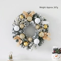 30cm Christmas wreath with gold and white ornaments on snowy needles for home decor - 30cm Gold Wreath