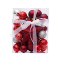 30pcs Red and Silver Christmas Ball Set with Star Topper in Window Gift Box - Gold Red