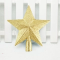 Sparkling gold five-pointed star topper with glitter finish for Christmas tree decor - 20cm Gold
