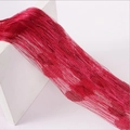Vibrant red heart string curtain with smooth silk texture draped on white base - 1m Width * 2m Height / Burgundy