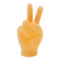 Funny orange silicone tiny hands finger puppet toy for cats and creative photography - Scissors Gesture