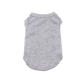 Detail of grey cotton blend pet vest with ribbed neckline on a clean white background - Gray