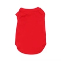 Bright red cotton pet dog vest in a minimalist sleeveless summer style - 3XL / Red