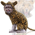 Hunde-Leoparden-Overall mit Kapuze und Ohren für Katzen und Hunde im Winter warm - XS / Leopard-Print