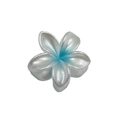 White and blue gradient plumeria hair claw clip with a pearlescent finish and clear teeth - Pearlescent Blue