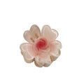 Pink and white gradient frangipani hair claw clip with transparent glitter finish - Colorful Plum Red