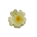 Light yellow translucent frangipani flower hair claw clip with golden glitter details - Colorful Plum Yellow