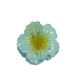 Blue and yellow gradient flower hair claw clip with transparent glitter finish - Cabbage Rose Blue