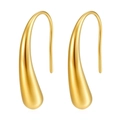 Macro shot of polished gold water drop earrings showing a smooth metallic surface - Gold (Polished)