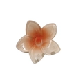 Peachy orange glitter plumeria flower hair claw clip with a transparent resin finish - Maple Orange