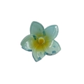 Light blue and yellow gradient frangipani flower hair claw clip with glitter finish - Maple Leaf Blue
