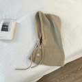 Cagoule balaclava en tricot kaki avec boutons et texture épaisse en laine d'hiver - Kaki