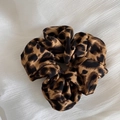 Dark Coffee Leopard Scrunchie