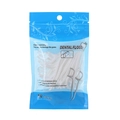 50 Pieces high strength dental floss picks in blue resealable bag packaging - 50 Pcs/Bag