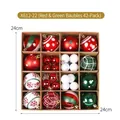Set di 42 palline di Natale rosse, verdi e bianche con scatola portaoggetti da 24 cm - Palline Rosso e Verde 42 Pezzi