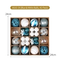 42-piece blue and white Christmas ball set with glitter, matte, and star ornaments - 42 Pieces/Pack / Blue & White