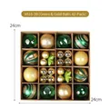 42-piece green and gold Christmas ball ornament set with matte and glitter finishes - 42 Pieces/Pack / Green Gold