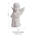 White resin praying boy angel statue figurine for home decor 11cm high matte finish - Praying Little Angel (Boy/White)