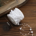 White faux pearl bead chain string with 3mm and 8mm sizes for DIY Christmas tree decor - White Fishing Line Round Beads / 10 Meters