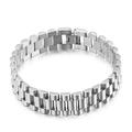 Pulsera para hombre de acero inoxidable plateado pulido con eslabones industriales de estilo - Pulsera de Plata