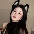 Süßer schwarz-weißer Plüschtier-Katzenohren-Haarreif für Cosplay und Lolita-Mode - Einfacher Stil / Schwarz Weiß
