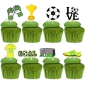 Set di 8 decorazioni per cupcake a tema calcio con trofeo, guanti e pallone da calcio - Decorazione a Tema Calcio (mys0141)