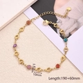 Bracelet Cœur Vertical Creux À Paillettes Colorées Et Huile (doré) | 1 Brin/paquet / Longueur : 190 + 60 Mm