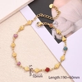 Bracelet Cœur Et Lettres Dégoulinantes À Paillettes Colorées (doré) | 1 Brin/paquet / Longueur : 190 + 60 Mm