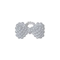 Handmade white faux pearl bow-shaped beaded ring with elegant glossy finish - Bowknot Design (jz-Exaggerated Pearl Large Ring)