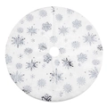 White Christmas tree skirt with silver snowflake embroidery in a plush finish - Hot Stamping Snowflake / 38cm