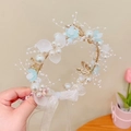 Pearl Flower Headband - Blue