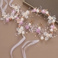 Pearl Flower Headband - Purple