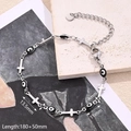 Bracelet Œil Croisé Ovale Noir (couleur Acier) | 1 Brin/paquet / Longueur : 180+50 Mm