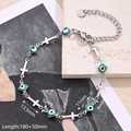 Bracelet Œil-croix Carré Menthe Verte (couleur Acier) | 1 Brin/paquet / Longueur : 180+50 Mm