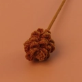 Hand-knitted brown hazelnut flower component for Christmas wool yarn bouquet decoration - Pine Cone Stem