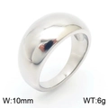 Polished silver dome ring in stainless steel 10mm wide and weighing 6g minimalist style - US 5 / Minimalist Dome Surface Style (KR1088037-K) / Silver
