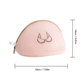 Pink fine mesh bra laundry bag with half-round design and size guides 18x15cm - Morandi Pink Shell Style