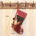 Christmas stocking with reindeer figure, red green plaid, size 48cm by 29cm decoration - 16M06C Reindeer Style