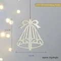 Addobbo natalizio piatto a forma di campana bianco crema con fiocco e cordino dorato - Campana Dorata (LF4031)