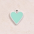 Large Mint Green Love Pendant (steel Color)|1 Pc/package / 18x16mm (aperture: 1.5mm)