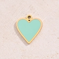 Large Mint Green Love Pendant (gold)|1 Pc/package / 18x16mm (aperture: 1.5mm)