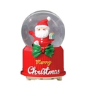 Red Christmas snow globe music box with Santa Claus and Merry Christmas base - Christmas Gift Box (2062 Red Series) / 8cm Music + Light