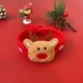 Knitted Christmas pet collar featuring a plush reindeer design with white snowflake patterns - XS (1-2kg) / Elk