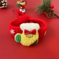 Christmas pet collar with red knitted scarf and yellow glove charm for small dogs and cats - XS (1-2kg) / Christmas Sock