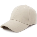 Beige cotton twill baseball cap with breathable eyelets and adjustable strap back - Light Beige