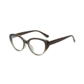 Vintage oval cat eye sunglasses in dark brown to transparent gradient frame - Gradient Green Frame Anti-blue Light Lens