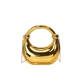 Elegante borsa a mano in acrilico dorato a forma di luna con tracolla a catena - Oro