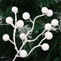 Minimalistische weiße künstliche Beerenstiele für Weihnachts und Wohndekoration - 13-Kopf Weiße Beere (23cm)
